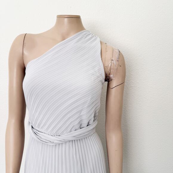 [Express] Oyster Mushroom Twist Front Pleated One-Shoulder Maxi Dress NWT Sz XL - Picture 9 of 12